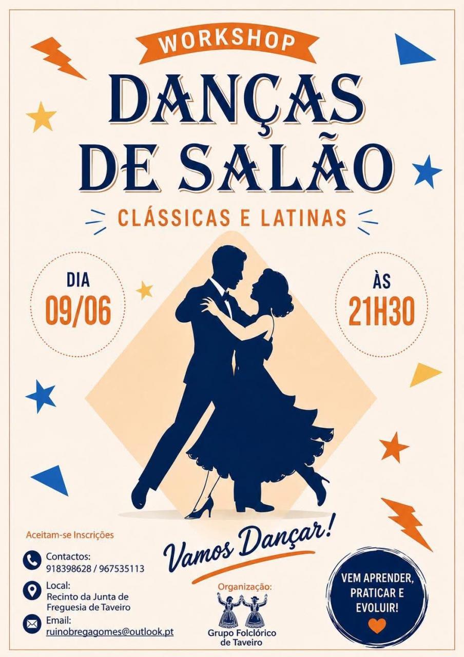 Workshop de Dan&ccedil;as de Sal&atilde;o-Cl&aacute;ssicas e Latinas, por Grupo Folcl&oacute;rico de Taveiro